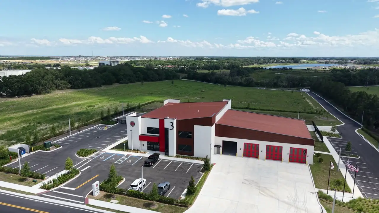 Aerial view of Davenport Fire Rescue Station 3