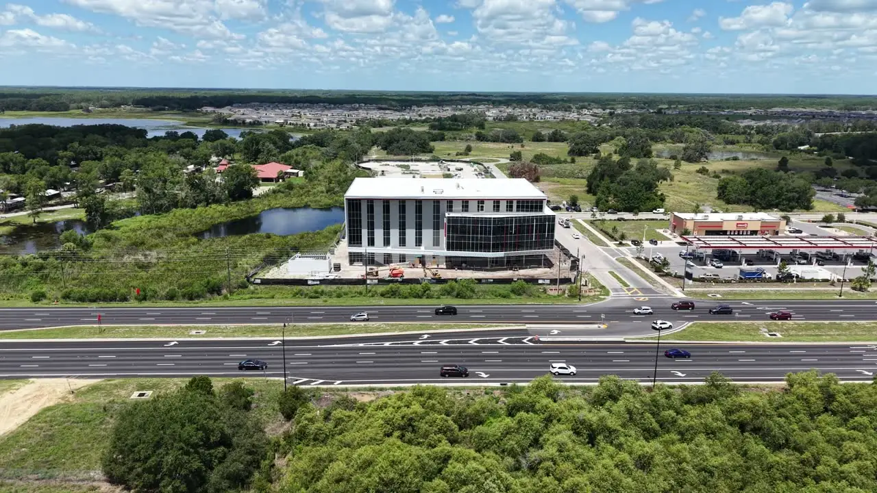 Aerial view of the new Polk State College campus under construction