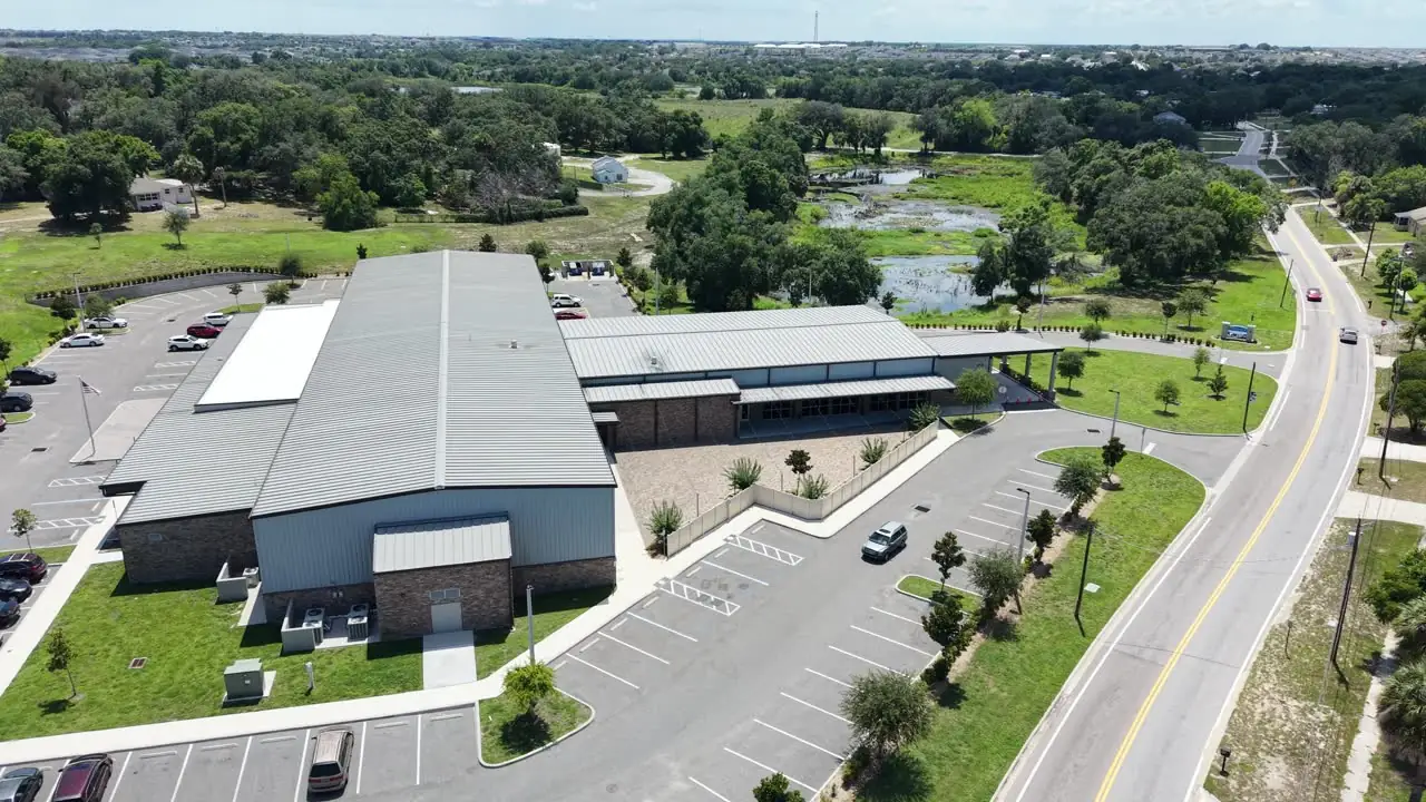 Aerial view of the Tom Fellows Community Center